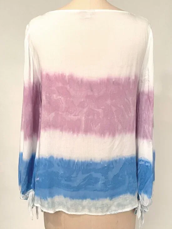 Anthropologie Holding Horses Dip Dye Print Top With Tie Sleeves Size S - Picture 3 of 9